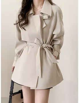 Women's Trench Coat Autumn 2025 New Fashion High-End Design Elegant Petite Overcoat - Aliexpress - FashionsVida