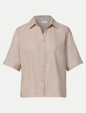 Kurzarm Hemdbluse Beige 40 - Street One - FashionsVida