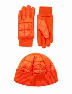 Coffret cadeau gants et bonnet ORANGE U female - Desigual - FashionsVida