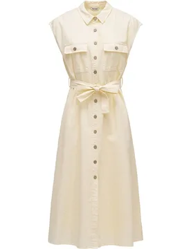 Vestido midi con lino de mujer - Salsa Jeans - FashionsVida