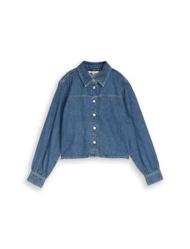 Short denim shirt female - S - FashionsVida