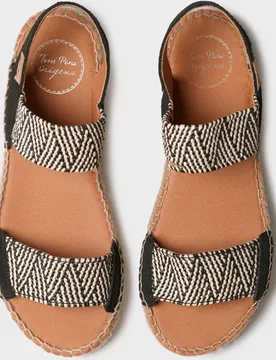Alpargatas planas de mujer bicolor con elásticos - Toni Pons - FashionsVida