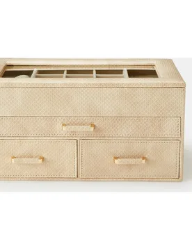 Joyero grande trenzado en con ventana superior - Latouche - FashionsVida