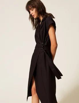 Robe midi en popeline recyclée - Actitude by Twinset - FashionsVida