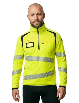 Sweat à Demi-zip Accelerate Safe 19005 Hi-Vis Yellow / Dark Navy S - MASCOT - FashionsVida