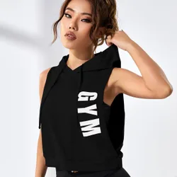 Sudadera deportiva con cordón y gráfico de letras