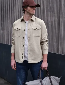 Street One Twill Overshirt male Beige - Street One MEN - FashionsVida