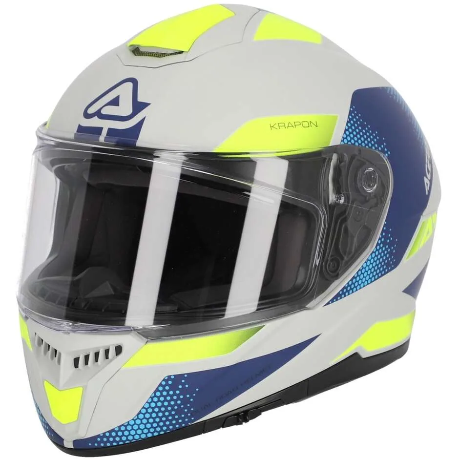 Casco Moto Integrale KRAPON Grigio Blu taglia L - Acerbis - FashionsVida
