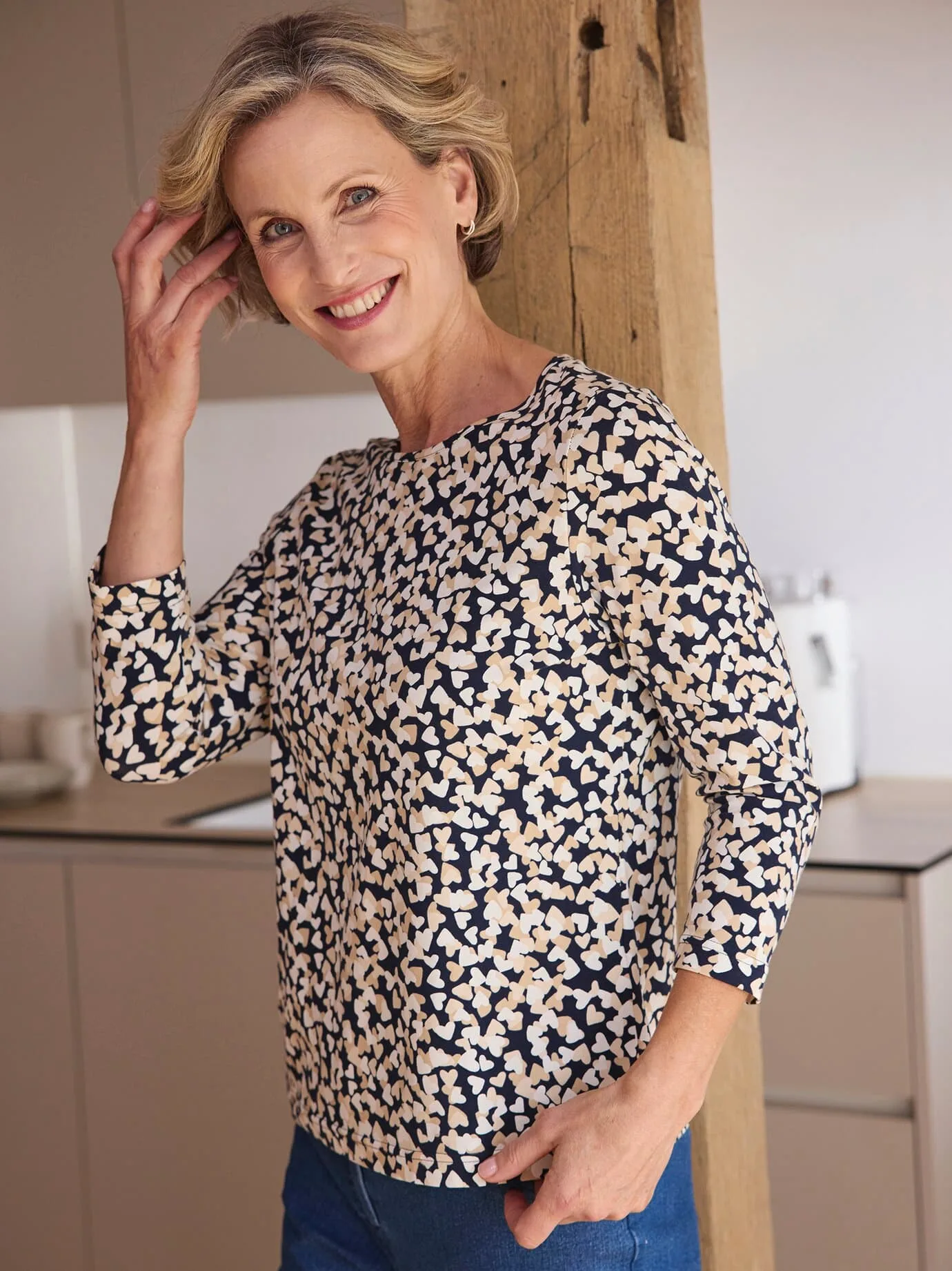 Jersey-Shirt Herzchen - Multicolor - female - Size: 44 - RABE - FashionsVida