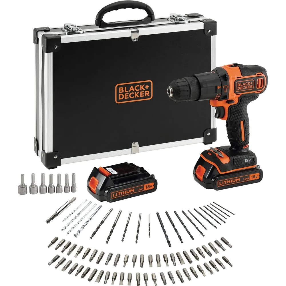 Taladro Percutor a Batería 18 V BDCHD18BAFC-QW 2 baterías + accesorios - BLACK+DECKER - FashionsVida