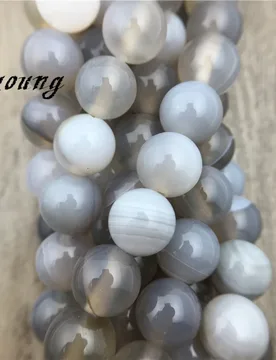 Smooth Round Grey Lace Banded Agates Beads,Stripped Agates Beads Natural Stone Drilled Beads MY1522 - Aliexpress - FashionsVida