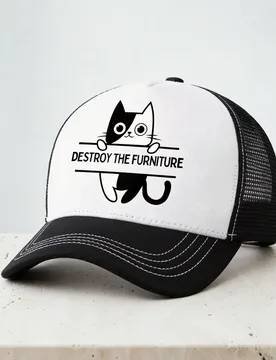 Cute cat Destroy The Furniture baseball cap for Men Women Summer Anarchy Streetwear hip hop hat summer mesh trucker hats - Aliexpress - FashionsVida