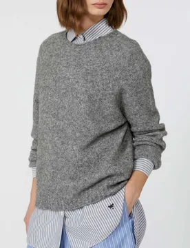 Maglia grigia Weekend in bouclè di alpaca con maniche raglan - Max Mara - FashionsVida