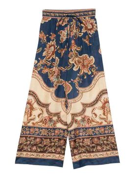 Pantaloni in Seta Stampa Aster