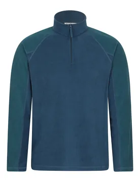 Ashbourne II Mens Half-Zip Fleece - Blue - Blue - Size: L - Mountain Warehouse - FashionsVida