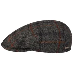Kent Harris Tweed Check Flat Cap by - anthracite - Size: 56 cm