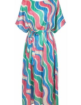 Synesthesia Maxi Kaftan Belted - One Size - Paolita London - FashionsVida