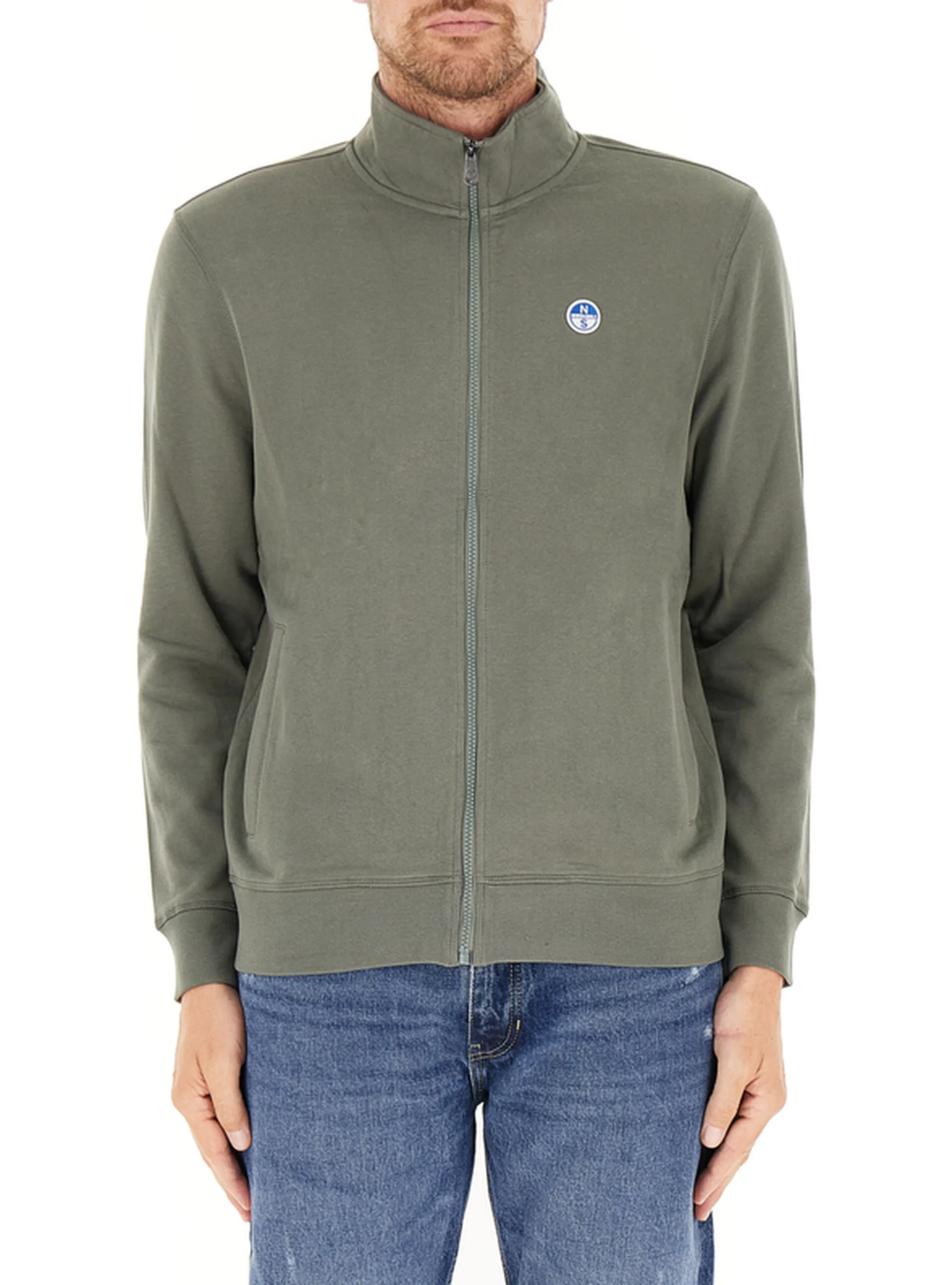 Felpa con zip GRIGIO TÉ VERDE L - North Sails - FashionsVida