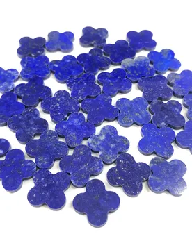 Original Lazuli Lapis Gemstone Flowers Cabochon 12mm 15mm Four Leaf Clover Stone Beads For Jewelry 5pcs/lot - Aliexpress - FashionsVida