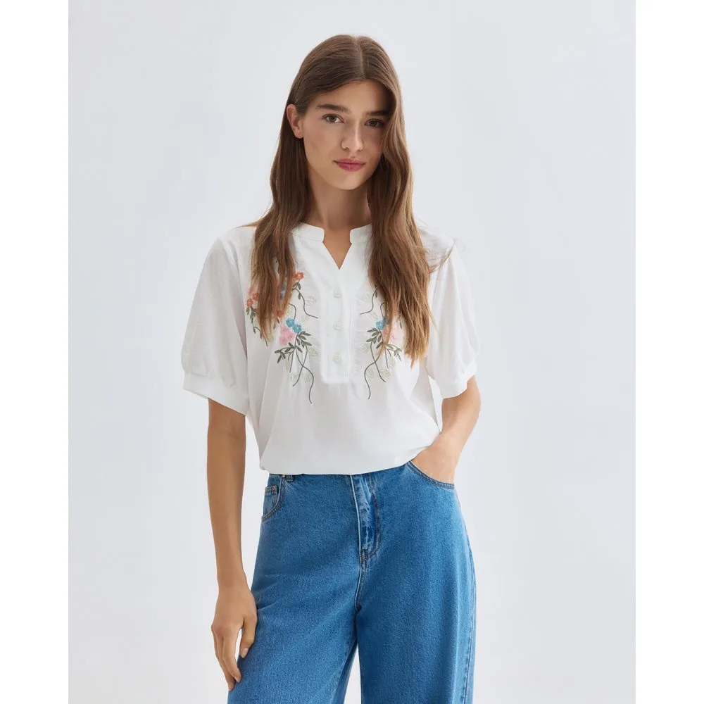 Camisa de mujer lisa manga corta - Zermatt - FashionsVida