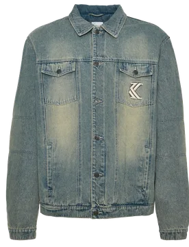 OG OS Denim Jacket Blue Sand L Herren - Karl kani - FashionsVida