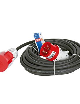 CEE-Verlängerungskabel 5-polig 10 m 16 A IP44 schwarz