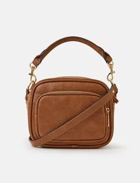 Boxy Cross Body Camera Bag Tan female - Accessorize - FashionsVida