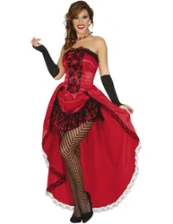 Burlesque-Kostüm für Damen Karneval rot - female