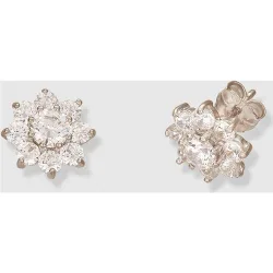 Pendientes Flor de oro y circonitas
