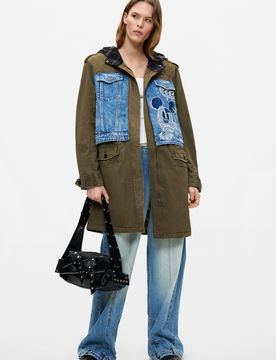 Abrigo Parka Disney™ 100% Algodón, Mujer, Algodon, Verde, XS