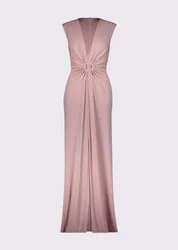 Abito con scollo a v donna rosa