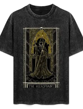 The Kinner Tarot Deck Tarot Card: The Hierophant T-Shirt Retro Graphic Print T-Shirt - Aliexpress - FashionsVida