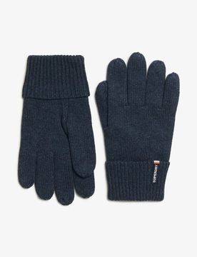 Superdry Herren Essential Strickhandschuhe mit Logo Marineblau - Größe: 1Größe