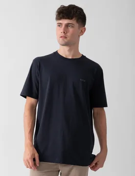 Tee Mens Stretch Cotton T-Shirt With Contrast Logo - Dark Blue - Size X-Large - BOSS Green - FashionsVida