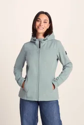 Women's 'Keld' Shower Resistant Hooded Softshell Jacket in Teal Size: 16 - Teal - Size: 16