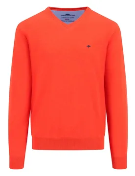 Maglione Con Scollo A V 1513211 Poppy Red 3XL - Fynch Hatton - FashionsVida