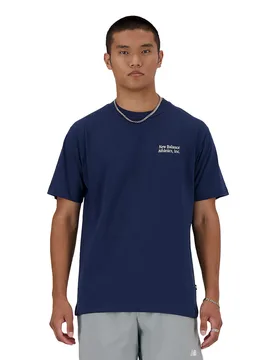 New - Athletics Flocked T-Shirt - T-Shirt-kurzarm - blau - Herren - Size: L - Balance - FashionsVida