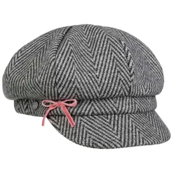 Marieke Herringbone Newsboy Cap by - grey - Unisex - Size: One Size