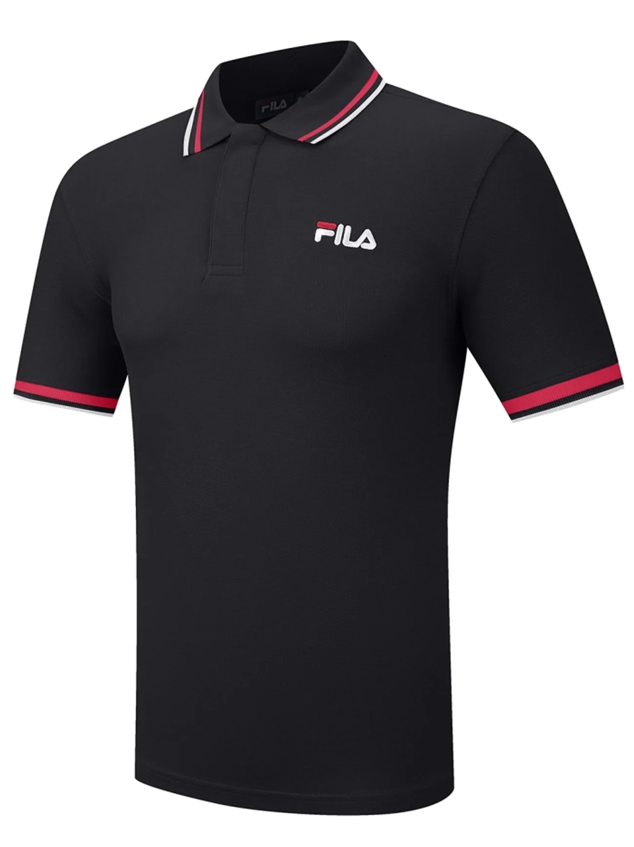 Mens Black Bowey Graphic Polo Shirt - Size Medium - Fila - FashionsVida