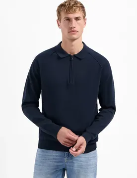 Pullover Polo Half Zip Solid male