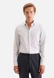 Slim Business Hemd Gestreift Braun 38