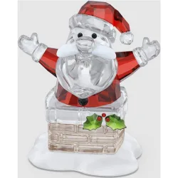 Figura decorativa Holiday Cheers Papá Noel y Chimenea