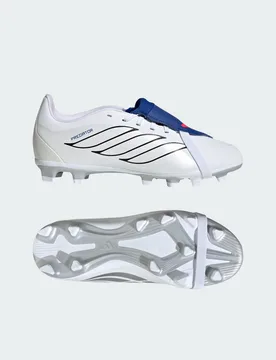 Scarpe da calcio per bambini PREDATOR CLUB con linguetta ripiegabile per terreni compatti/multi terreno 33 Cloud White / Zero Metalic / Royal Blue - Adidas - FashionsVida