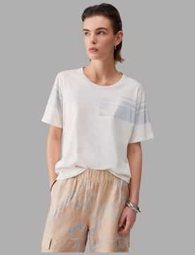 T-shirt Bianca Cotone con Strass "Better" Regular Fit