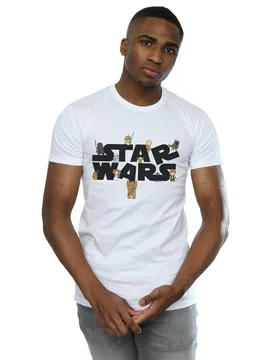 Mens Kiddie Logo T-Shirt (White) Cotton - Size 3xl - Star Wars - FashionsVida