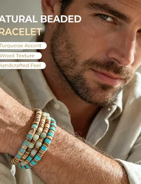 Mens Beaded Bracelets Natural Stone Vitality Reiki Charm Surfer Bracelets Stackable Boho Bracelets Elastic Wristband Jewelry New - Aliexpress - FashionsVida