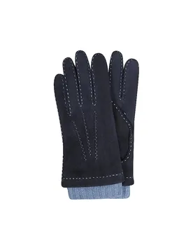 Guantes de cuero azul oscuro 9,5 - Tr-Handschuhe - FashionsVida