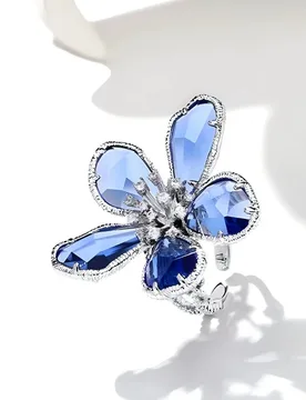 Fashion Luxury Colorful Crystal Flower Big Open Ring for Women Elegant Charm Wedding Party Date Banquet Hand Jewelry Accessories - Aliexpress - FashionsVida