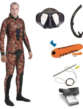 Muta Per Pesca Subacquea Pack Fire Red Camo Elite 3 Mm