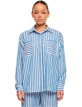 Chemise à Manches Longues Striped Relaxed White / Blue XS